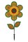 In the Breeze 2659 - 12 Inch Plaid Sunflower Wind Spinner with Leaves - Colorful Flower for your Yard and Garden